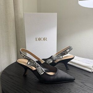 Christian Dior J'adior Slingback Pump 65 Satin Black 37